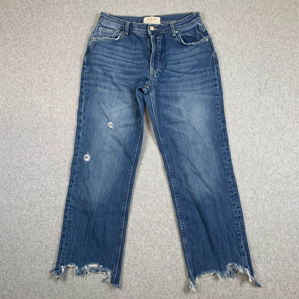 We the Free People sequioa blue cutoff denim jeans womens 27 raw hem